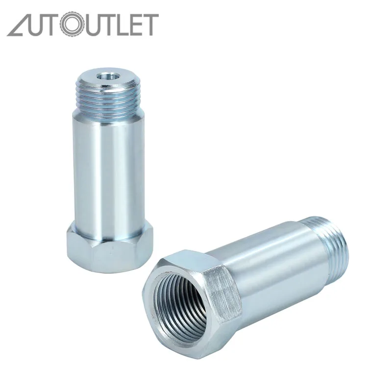 AUTOUTLET For 2pcs Universal O2 Oxygen Sensor Extension Spacer Exhaust System M18 x 1.5 Thread