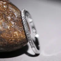 Huitan New 2020 Minimalist Thin Rings for Women Wedding Brilliant Cubic Zircon High Quality Versatile Female Finger Ring Jewelry - Image 2