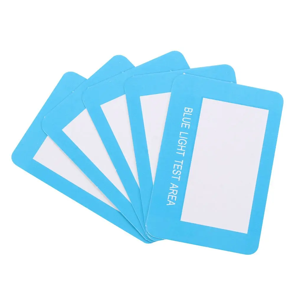 5Pcs/set Eyewear Detection Blue Light Test Light Glasses UV Test Accessories Card Anti-Blue Light Test Card