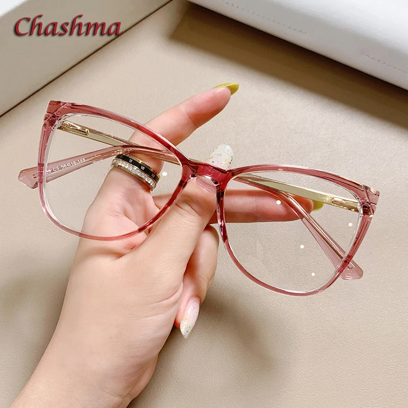 Chashma Women Cat Eye Glasses TR90 Gradient Sunglasses Frame Fashion Stylish Gradient Eyewear Myopia Prescription Eyeglasses