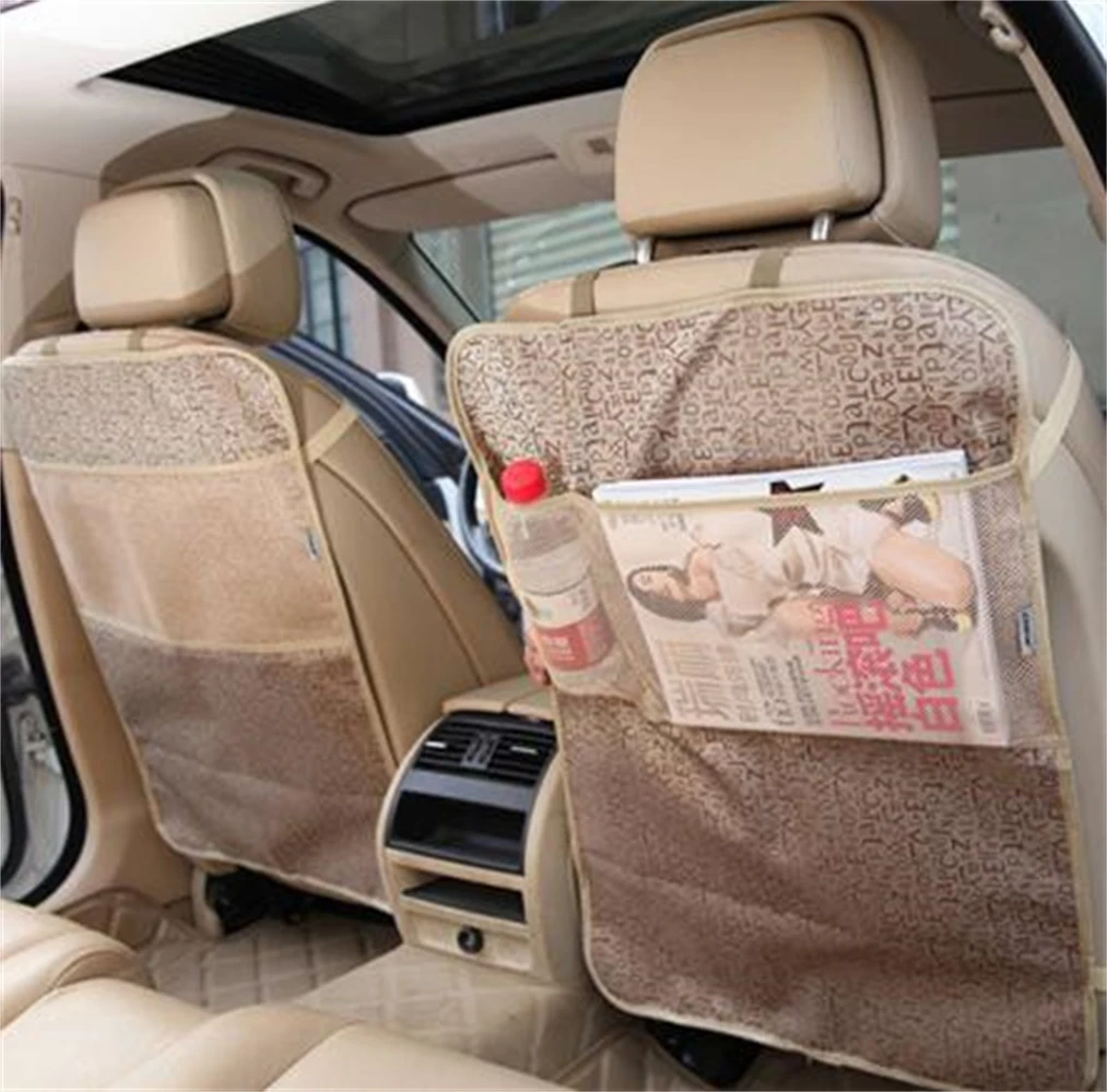 Universal Car Kick Mats Back Seat Protectors Storage Organizer Pocket Best For Protection From Kid's Dirt Waterproof Covers