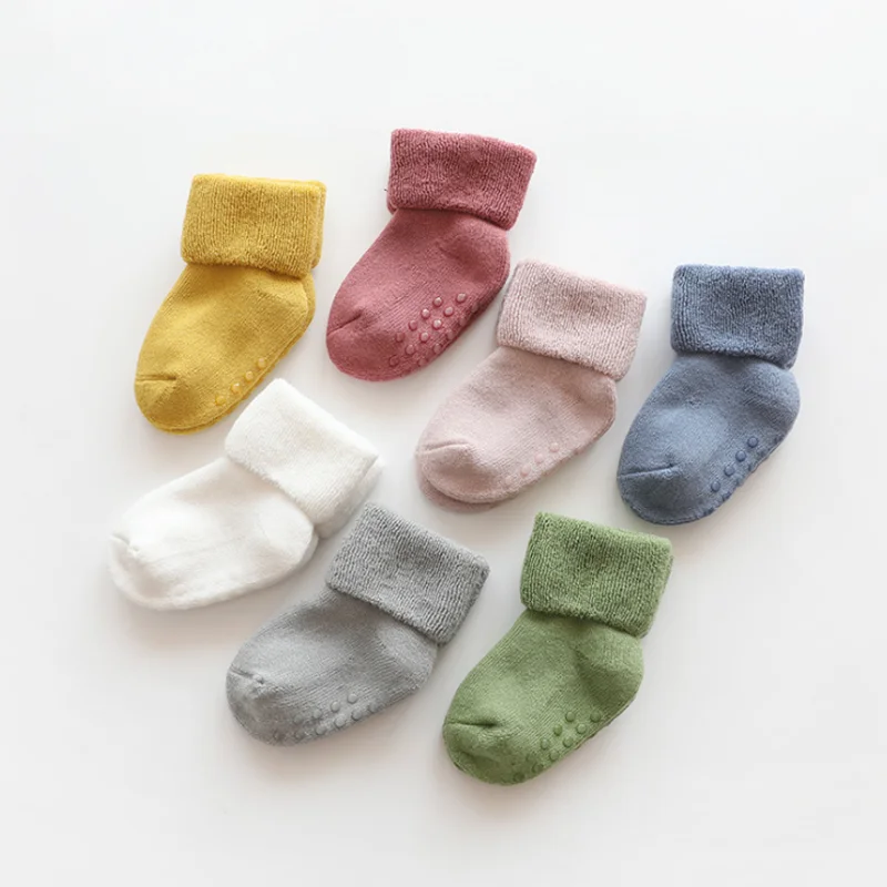 2Pair/lot New baby socks for boys and girls non-slip newborn socks