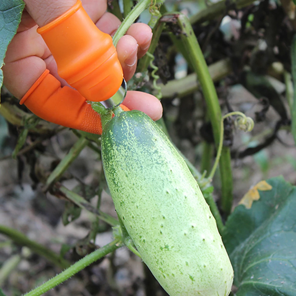 Szilikon Hüvelykujj Kés ujja Hátvéd Fogaskerék-áttétel Irtás Zöldség harvesting Kés pinching növényi Penge Olló kerti szerszámok