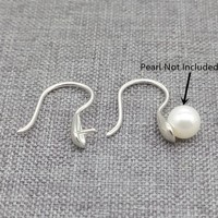 5prs of 925 Sterling Silver Ear Earring Wire w/ Waterdopr Cup Peg for Pearl