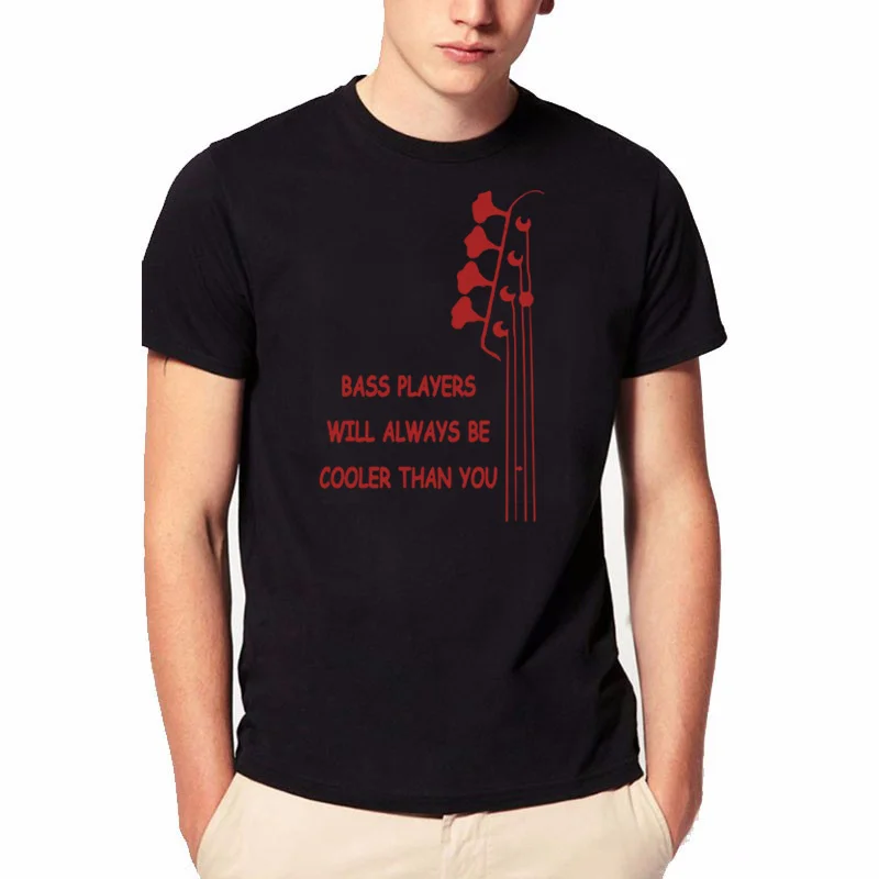 Summer Style Bass Guitar Players Are Cool T-shirt Funny Double Rhythm Electric Men Short Sleeve  t shirts  boyfriend gift