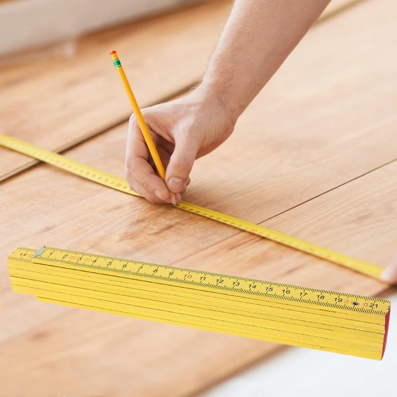 2 Meters Long Useful and Practical Folding Ruler with Durable Material and Good Color Used for Carpenter\'s Work