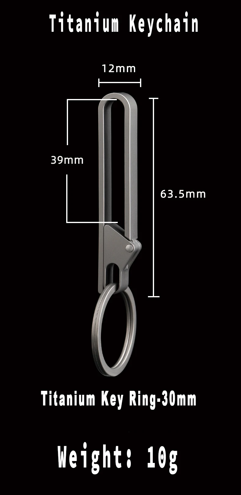 High Quality Titanium Alloy Keychain Men's Super Light Belt Waist Hanging CAR Key Chain Keyring Easy To Use Pendant Belt Buckle