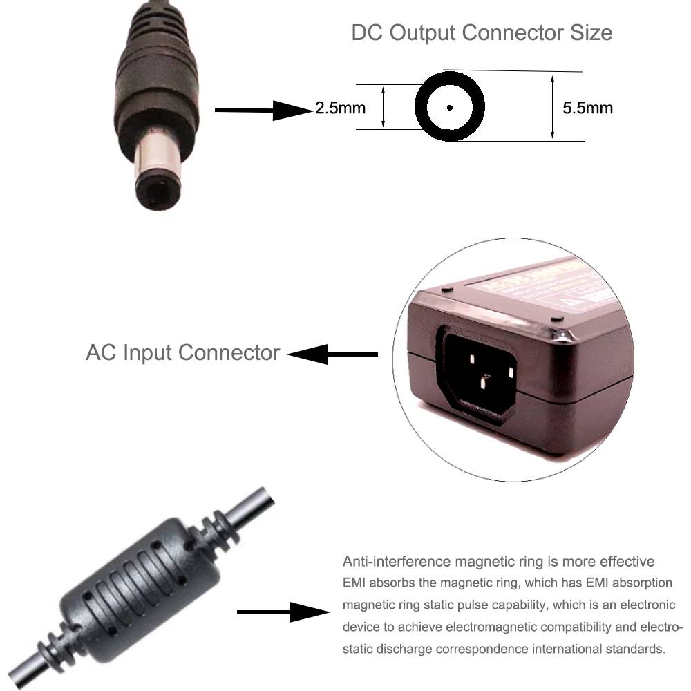 Imagem -04 - Adaptador de Alimentação Led Strip Transformador de Iluminação Led ac 110v 220v para Dc5v 2a 3a 5a 6a 8a 10a ue Eua Reino Unido au Plug