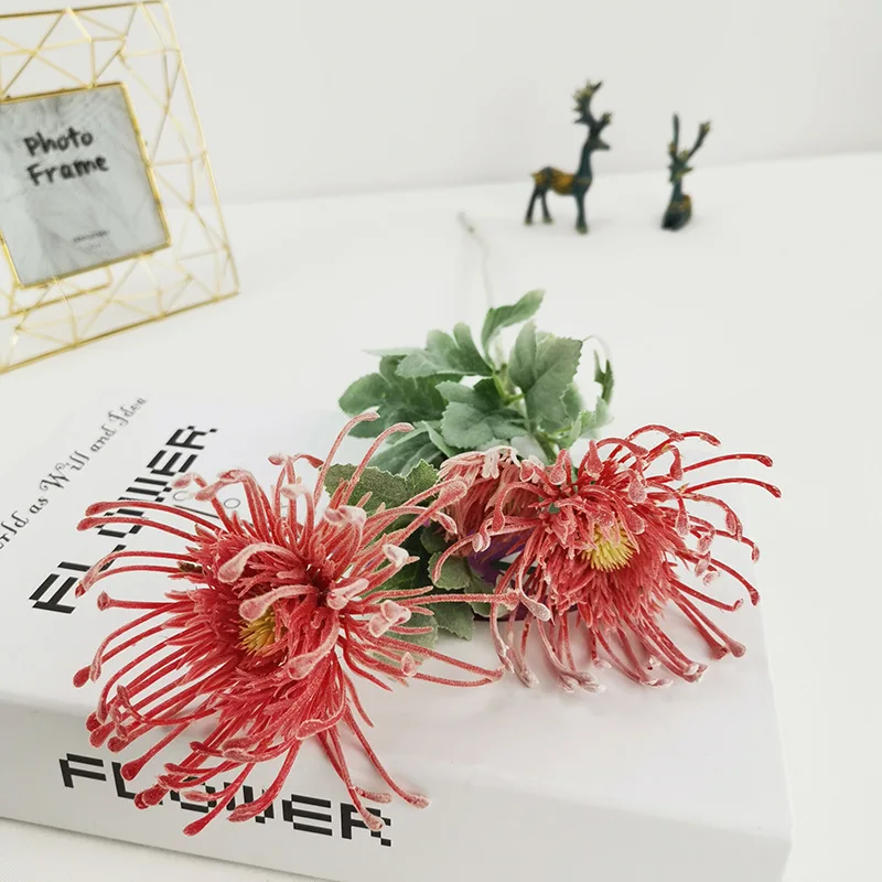 7-teiliges Set Künstliche Krabbenkrallen-Chrysanthemen aus Plastik, Deko-Blumen für Hochzeit, Fotostudio, Dekorative Blumen-Accessoires für Zuhause – Detail 10