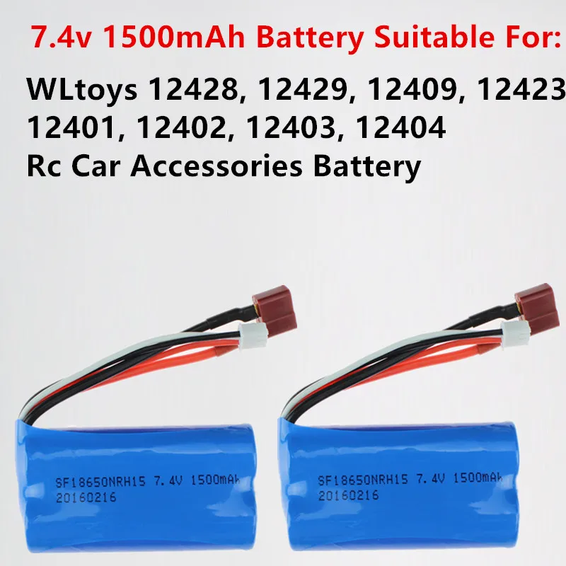 7.4v 1500mAh 3000mAh Battery Suitable For: WLtoys 12428, 12429, 12409, 12423, 12401, 12402, 12403, 12404  RC Car Accessories