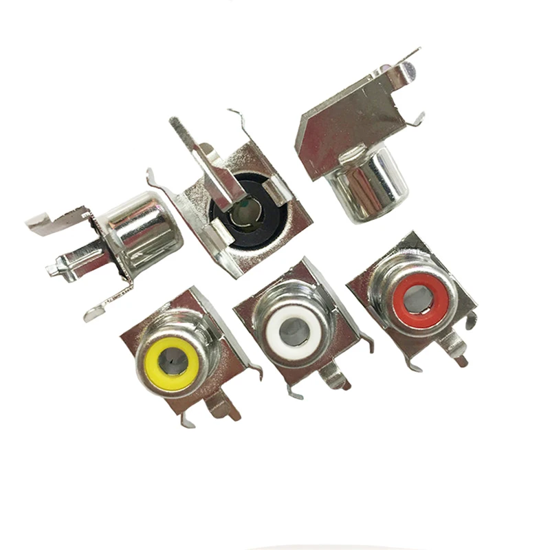 10 Chiếc AV1-8.4 Ổ Cắm Cổng Kết Nối RCA Nữ Hình Ảnh Âm Thanh Cắm 2 Pin 1 Lỗ