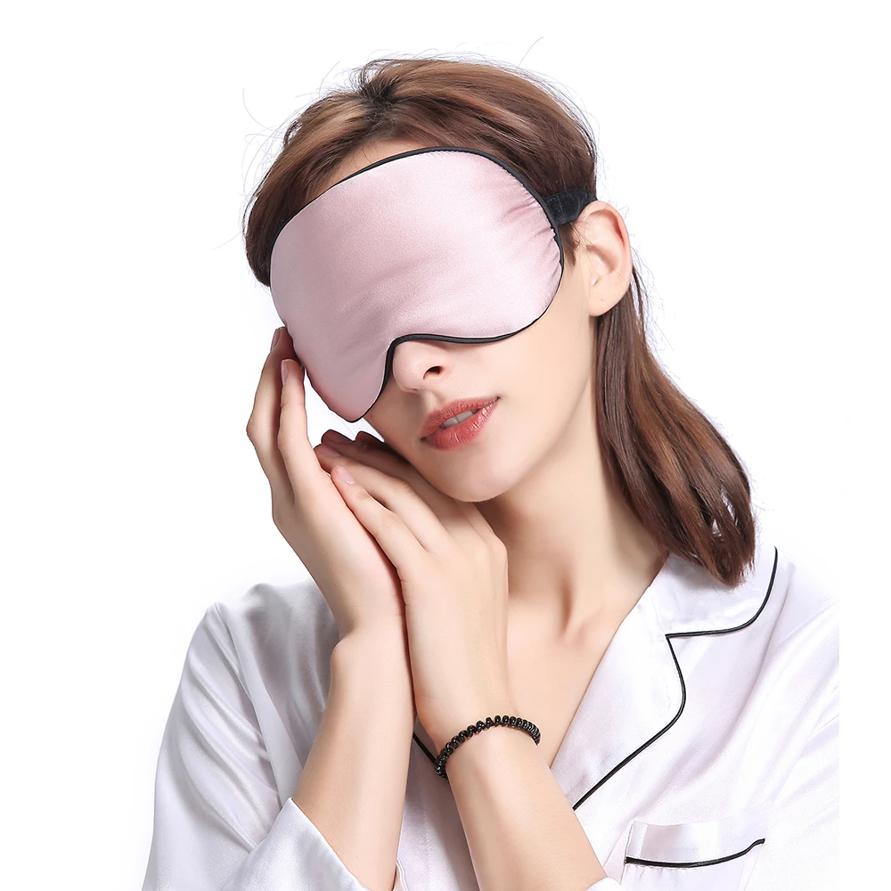 LILYSILK 19 Momme Silk Sleep Mask Eye With Black Trimming Big Sale Free Shipping