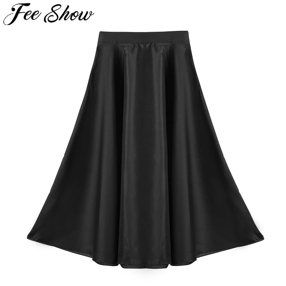 FEESHOW Kids Dance Clothes Girls Gymnastics Leotard Ballet Dance Tutu Skirts Long Maxi Skirt for Stage Performance Costumes