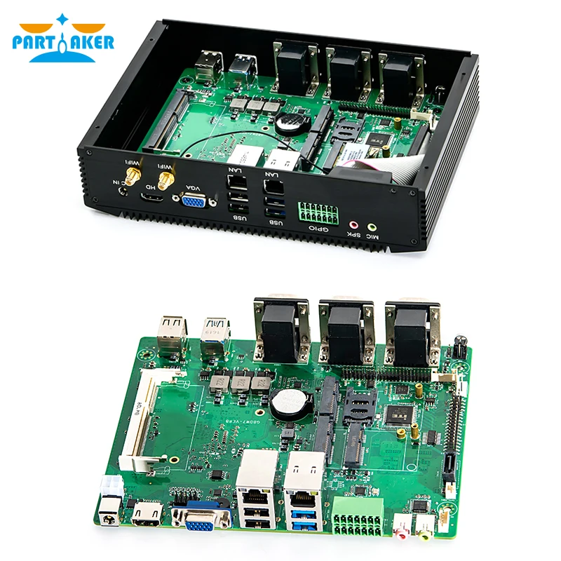 Mini PC industrial Intel Core i7 8550U i5 8250U i3 7167U i5 7267U con puertos 6COM RS232 RS422 RS485 HDMI VGA GPIO PS2