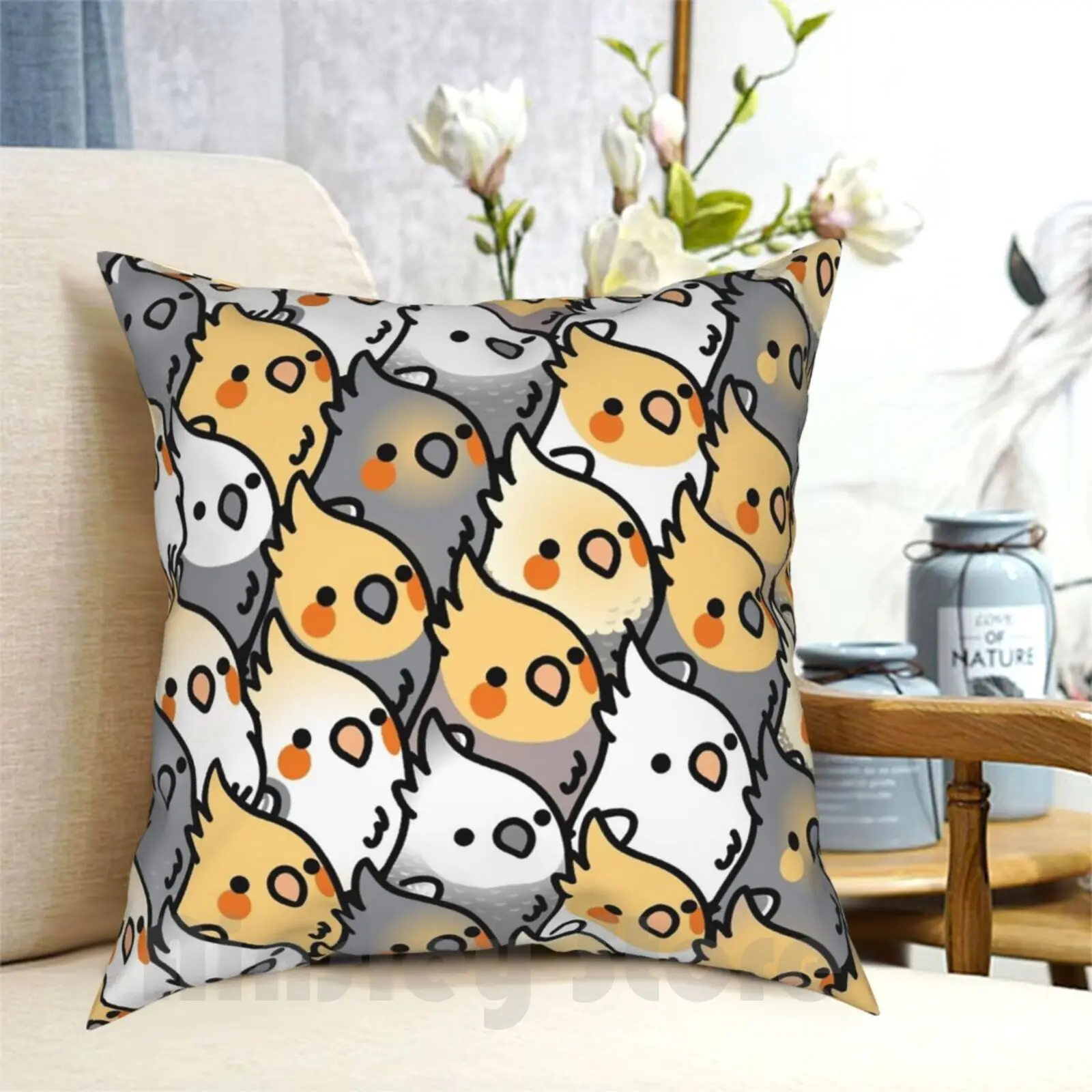 Chubby Cockatiel Party Pillow Case Printed Home Soft Throw Pillow Cockatiel Cockatiels Cute Kawaii Birb Birblr Bird