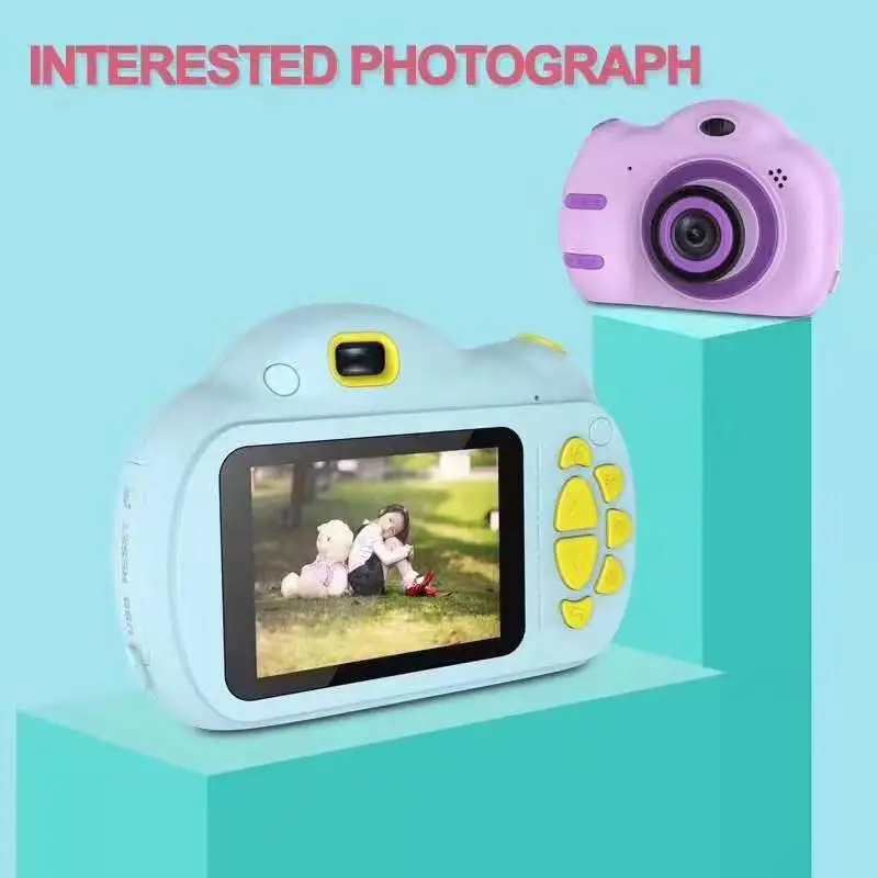 2.4 Inch Dual Lens Cartoon Cute Kids Camera Educational Children Birthday Gift Digital Camera