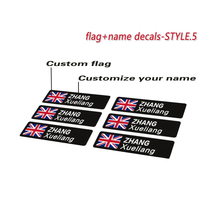 Road Bike Frame Flag Personal Name Custom Rider ID Stickers Mountain Bicycle Flag Name Custom Decals