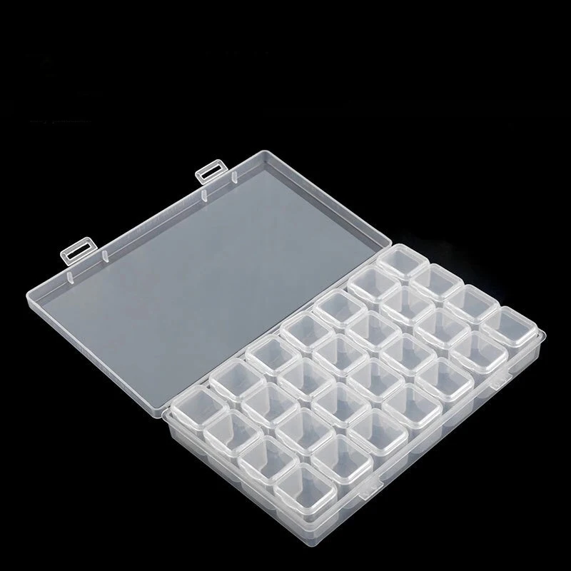 28 Grids Diamond Painting kits Plastic Storage Box Nail Art Rhinestone Tools Beads Storage Box Case Organizer Holder kit