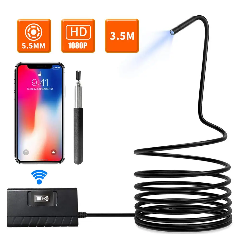 

5.5mm 5MP 1080P WIFI Endoscope Portable Handheld Borescope Wireless Otoscope Inspection Camera Microscope