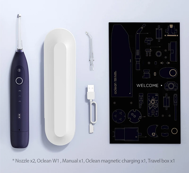 Oclean W1 Portable Smart Oral Irrigator Dental Irrigator Teeth Water Flosser Bucal Tooth Cleaner Waterpulse 30 Days Usage Time