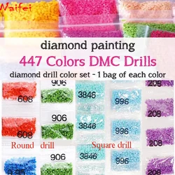 Wholesale DMC 447 Colors,can choose Small parcel,Square/Round Diamond sale,diamond painting Embroidery crystal Beads Accessory