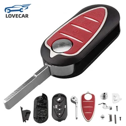 Carcasa para llave de coche con 3 botones, carcasa para mando a distancia, sin cortar, plegable, para Alfa Romeo, Mito, Giulietta, 159, GTA