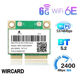 AXE3000H 5374Mbps Wifi 6E For AX210 Mini PCIE Wifi Card For BT5.2 802.11AX 2.4G/5G/6Ghz Wlan Network Card Adapter For Windows 10