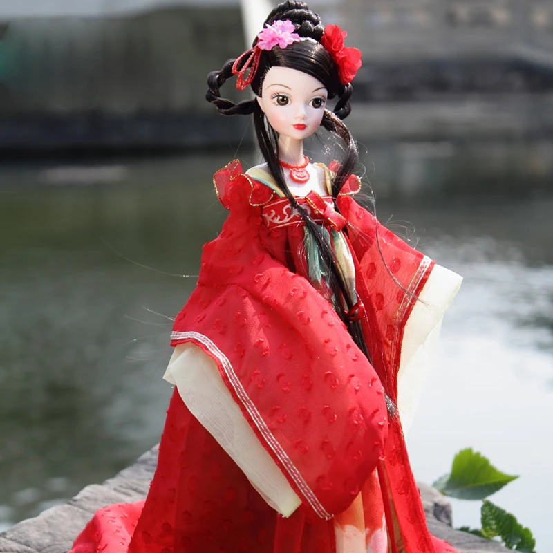 Chinese Costume Dolls Traditional Bride Dolls With Accessories Clothes 29CM Movable Jointed Girl Doll Toy For Girls Gifts ZH165