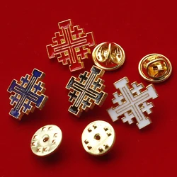 Catholic Christian Jerusalem Cross Brooch Badge religious jewelry articulos religiosos catolico church halo gifts