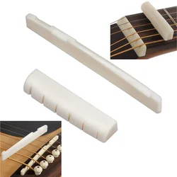 2Pcs/Set Bone Guitar Bridge Nut Saddle for 6 String Folk Guitar Musical Stringed Instrument Guitar Parts Accessories