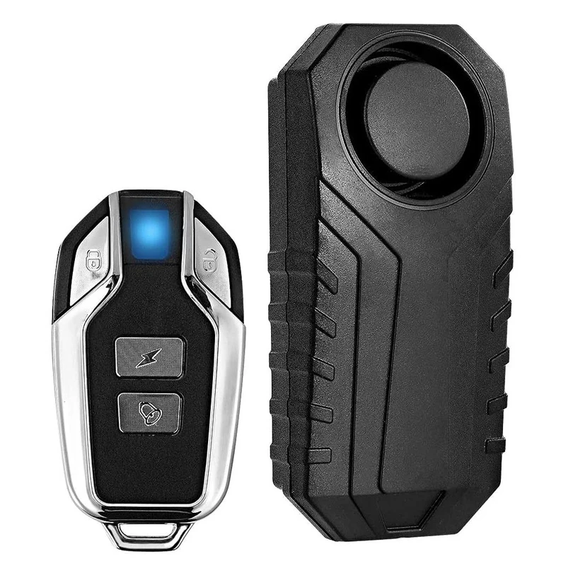 

113Db Super Loud Wireless Motorcycle Bicycle Alarm Security Anti-Theft Alarm with Remote Control Waterproof Black