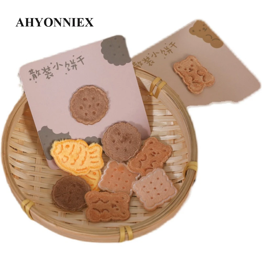 AHYONNIEX Small Cookie Patch Embroidery Sticker Iron on Patches for Clothing Applique Embroidery DIY Clothing Accessories