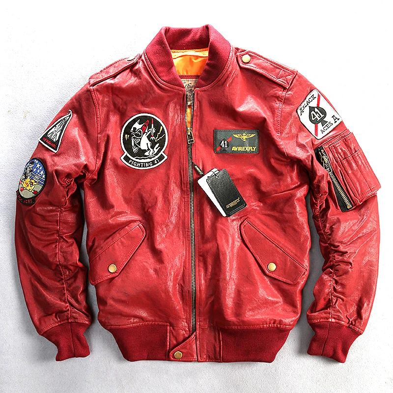 2026 New Genuine Leather Jackets Men 100% Real Goat Skin Multi- labeling Embroidery O-Neck Collar Bomber Motorcycle Jackets
