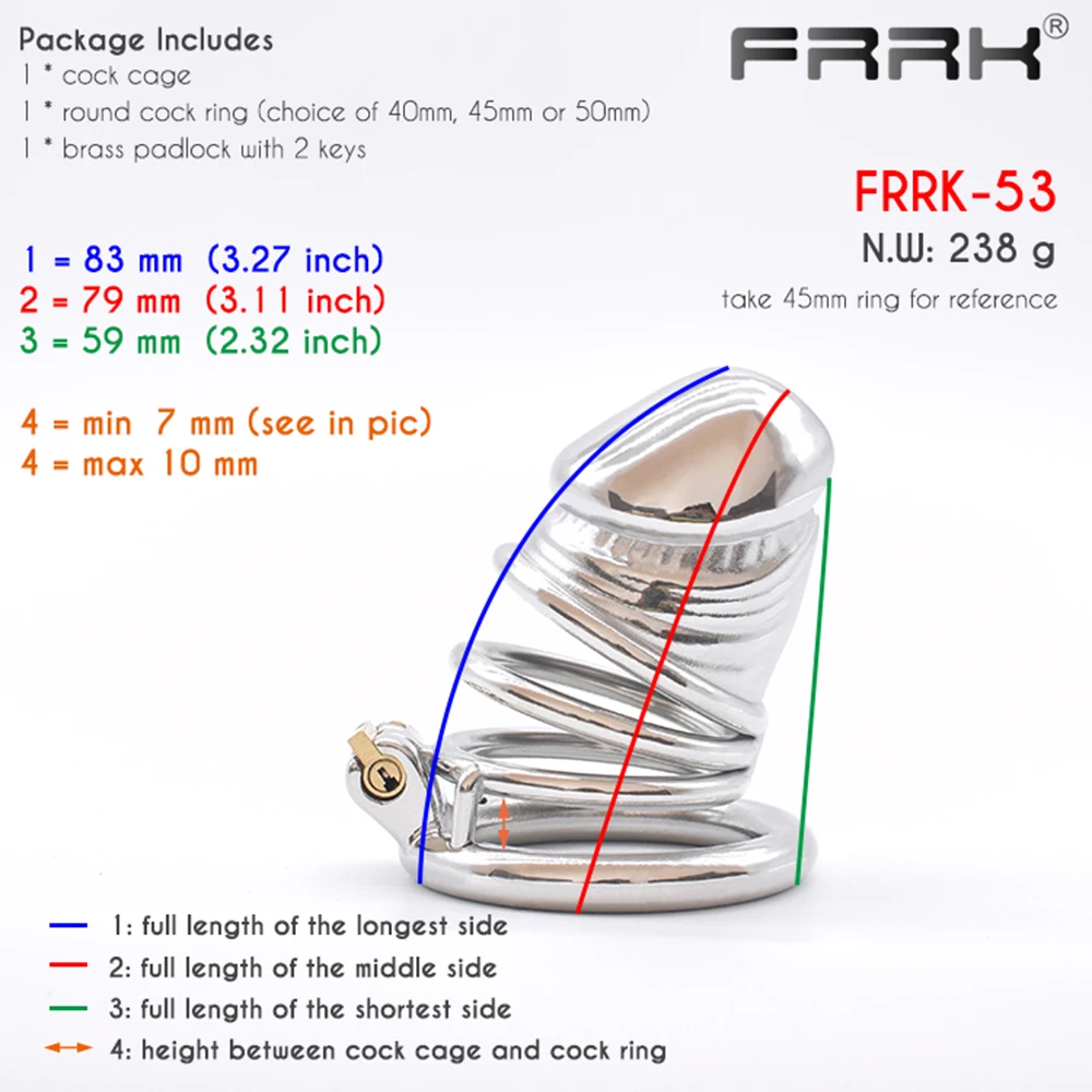 FRRK CBPenis Stainless Steel Chastity Cage for Male BDSM Sex Toys Sexual Wellness Shop Bondage Device Penis Rigs Erect Denial