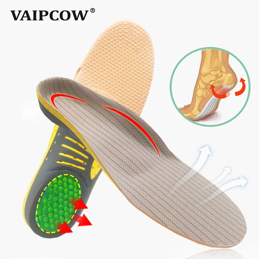 VAIPCOW PVC Orthopedic Insoles orthotics Insole for Flat Foot 3D Arch Support Health Sole Pad for plantar fasciitis Feet Care