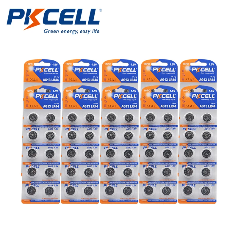 100 sztuk PKCELL LR44 AG13 1.5V 357A A76 303 SR44SW SP76 L1154 RW82 RW42 termometr bateria guzikowa ogniwo monety baterie alkaliczne