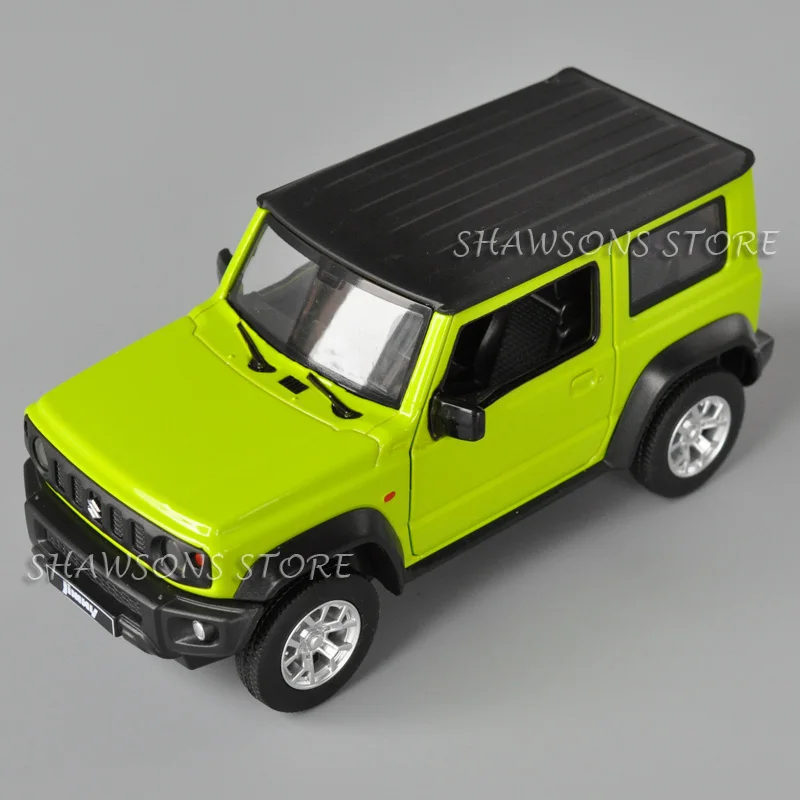 1:26 odlewany Metal Model samochody zabawkowe Suzuki Jimny miniaturowa replika SUV Pull Back z dźwiękiem i światła czerwona zieleń