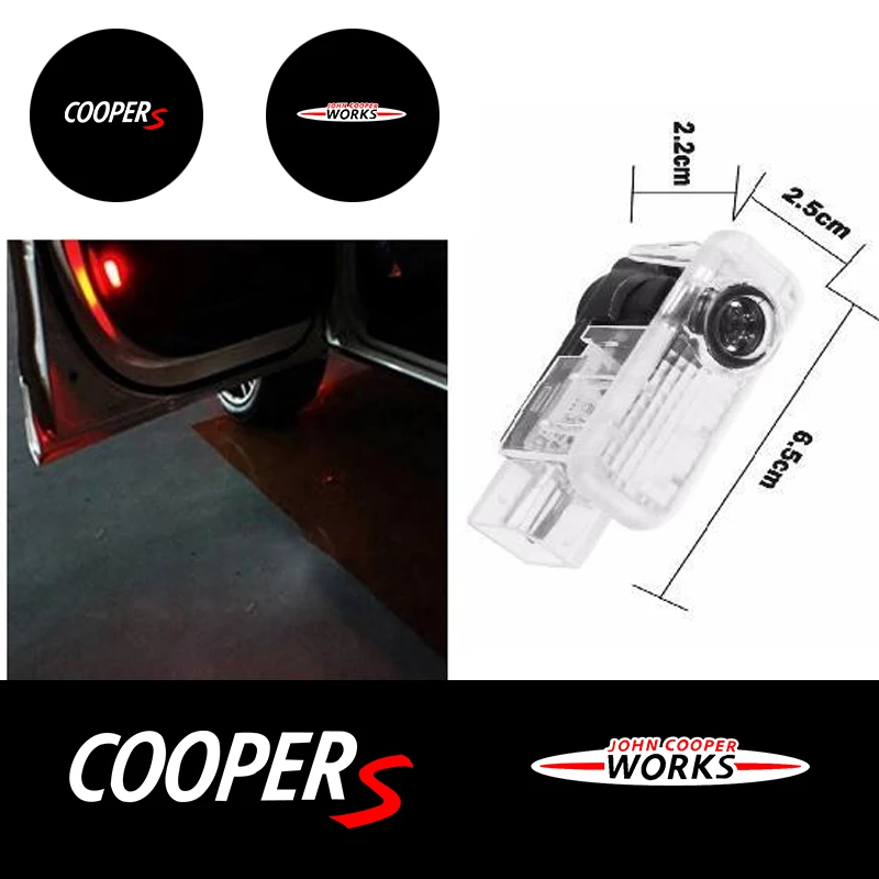 2pcs Led Projector Lamp Car Door Welcome Light Car Accessories For Mini Cooper One S JCW R55 R56 R50 R53 R60 F55 F56 Countryman