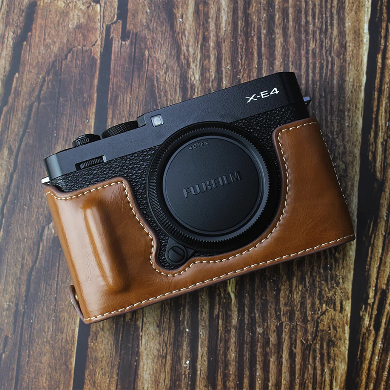 写真撮影用の本革カメラ,牛革,ボディボックスケース,Fujifilm用,Fuji
