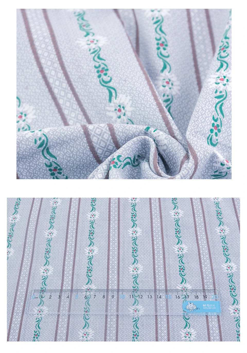 Teramila Vintage Floral 100 % Baumwolle bedruckter Stoff dünner Stoff für Puppen, Bastelmaterialien, Patchwork-Nadelarbeiten, Meterware – Detail 19