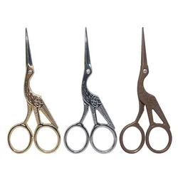 Stationery scissors Durable Stainless Steel Vintage Classic Embroidery Scissors Nail Art Stork Crane Bird Scissors Cutters