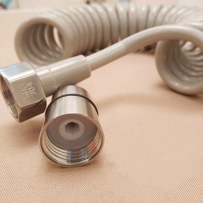 2 Buah Musim Semi Fleksibel Pipa Air Pipa Selang Mandi dengan Baja Nirkarat Kacang Toilet Bidet Sprayer Pistol Menghubungkan Pipa 1.5/2M/3M
