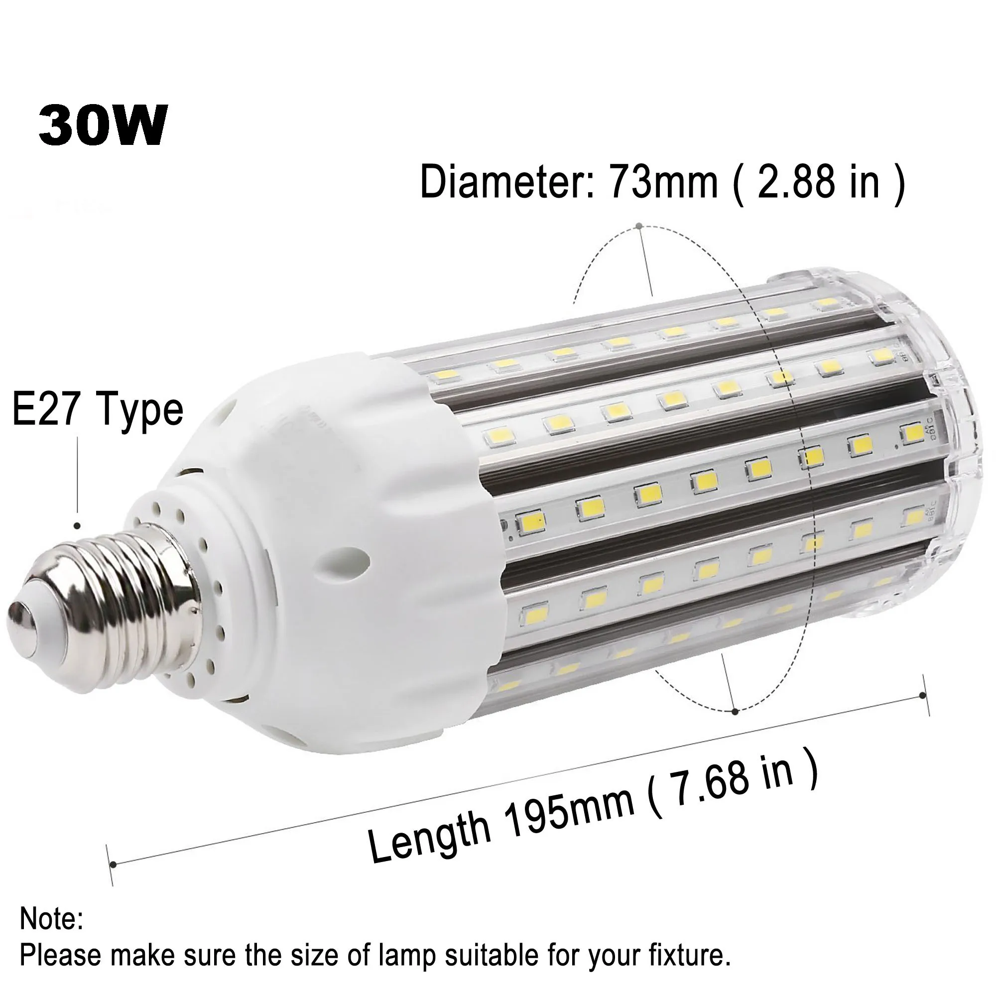 

High CRI Ra 95+ E27 28W-30W LED Bulbs AC85-265V Ultra Bright LED Corn Lamp Daylight White 5600K 3500LM for House Office Room