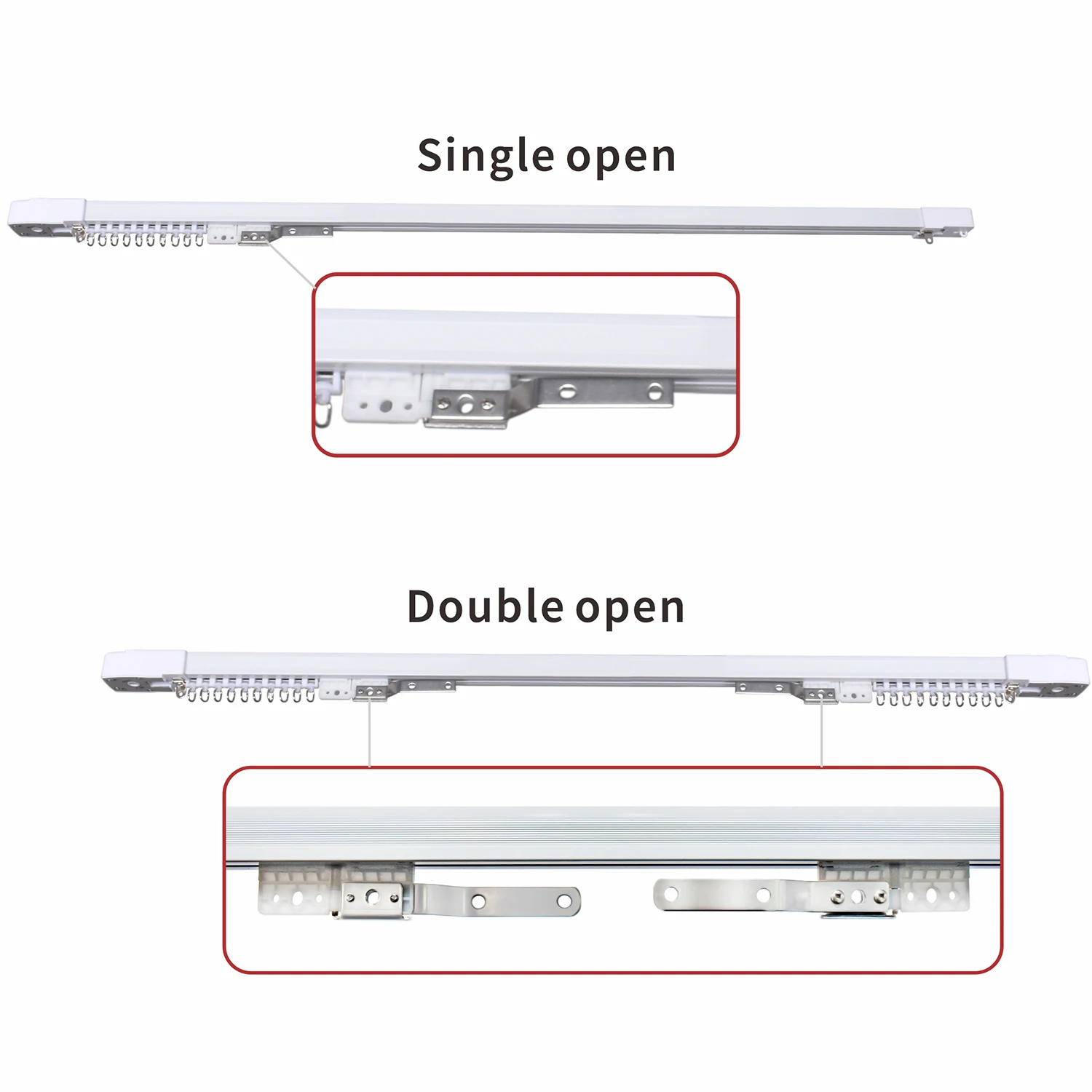 Imagem -05 - Silencioso Cortina Motor Track Rail Loonas Tuya 3rd Livre Suporte Comprimento Personalizado Silencioso Suave Máximo 40kg de Carga