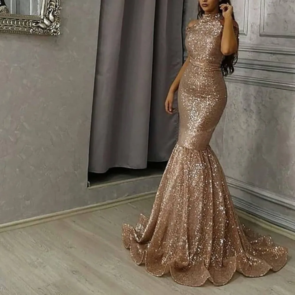 Robe de soirée de forme sirène pour femmes, tenue de soirée de Cocktail, grande taille, arabe, dubaï, 2022