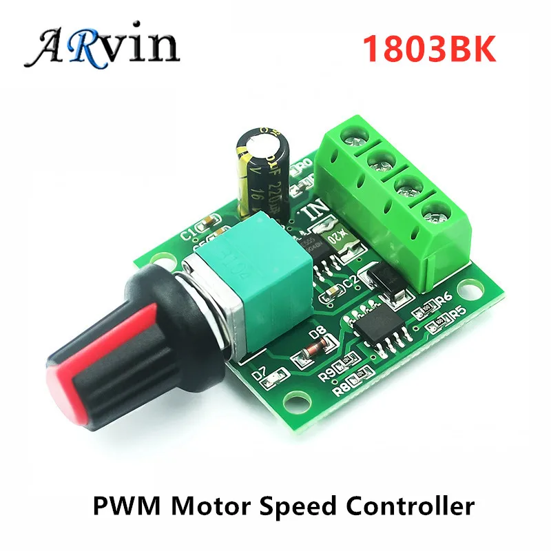 DC 1.8V 3V 5V 6V 12V 2A PWM Motor Speed Controller Low Voltage Motor Speed Controller PWM 0~100% Adjustable Drive Module 1803BK