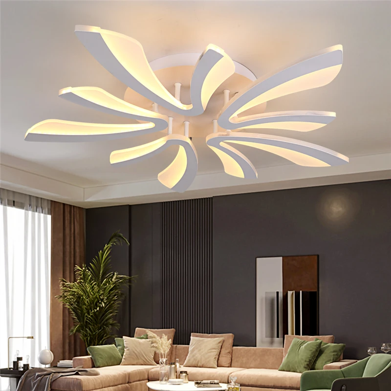 Acrylic Modern Chandelier Light Led Ceiling Lamp Living Dining Room Luminair Nordic Minimalist Indoor Hotel Flower Decor Fixture