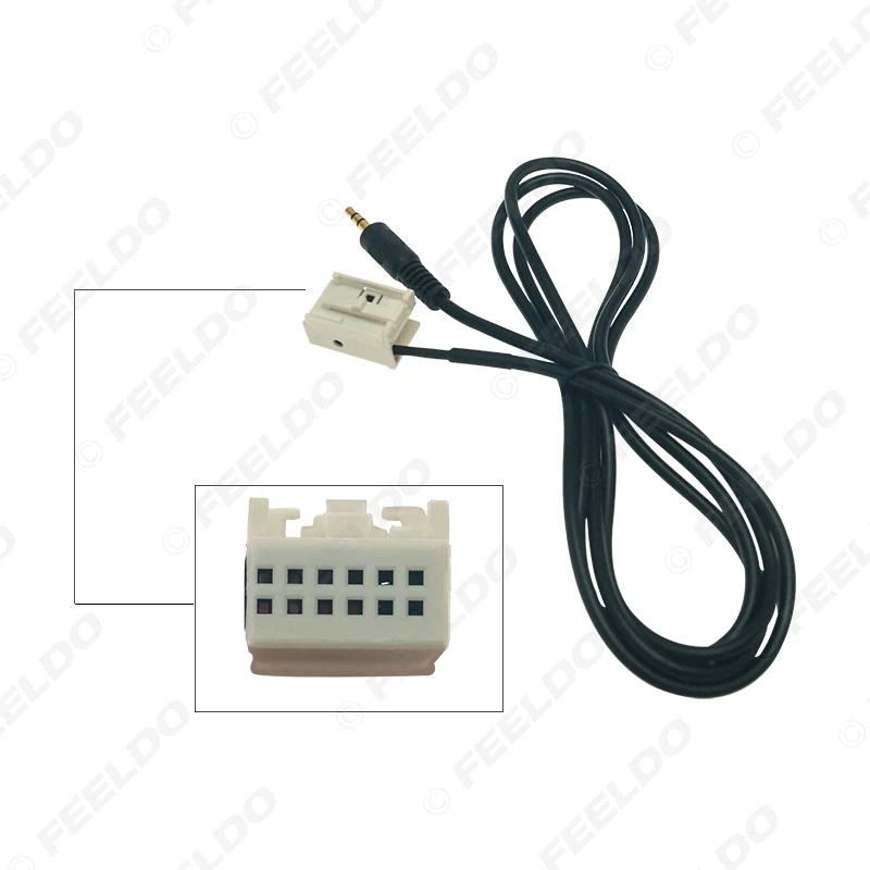 FEELDO Car Radio Stereo 3.5mm Male AUX Cable Adapter For BMW E39 E53 X5 E60 E61 CD Audio Cable Data Wiring