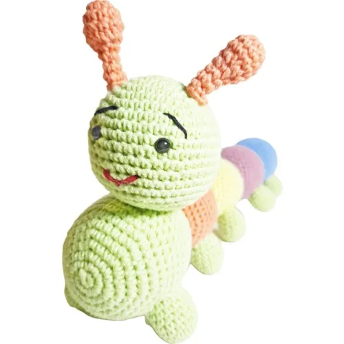 Amigurumi Caterpillar Mesh Toy Length: 30 Cm Head Length and Diameter: 10 Cm 5 Cm Foot Length: 2,5 Cm