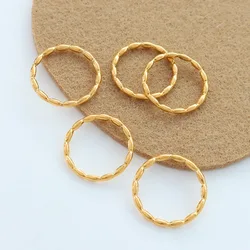 INS Simple Overlay Plain Stainless Steel PVD 18k Gold Plated Oval Beads String Stacker Ring For Women Girls Jewelry